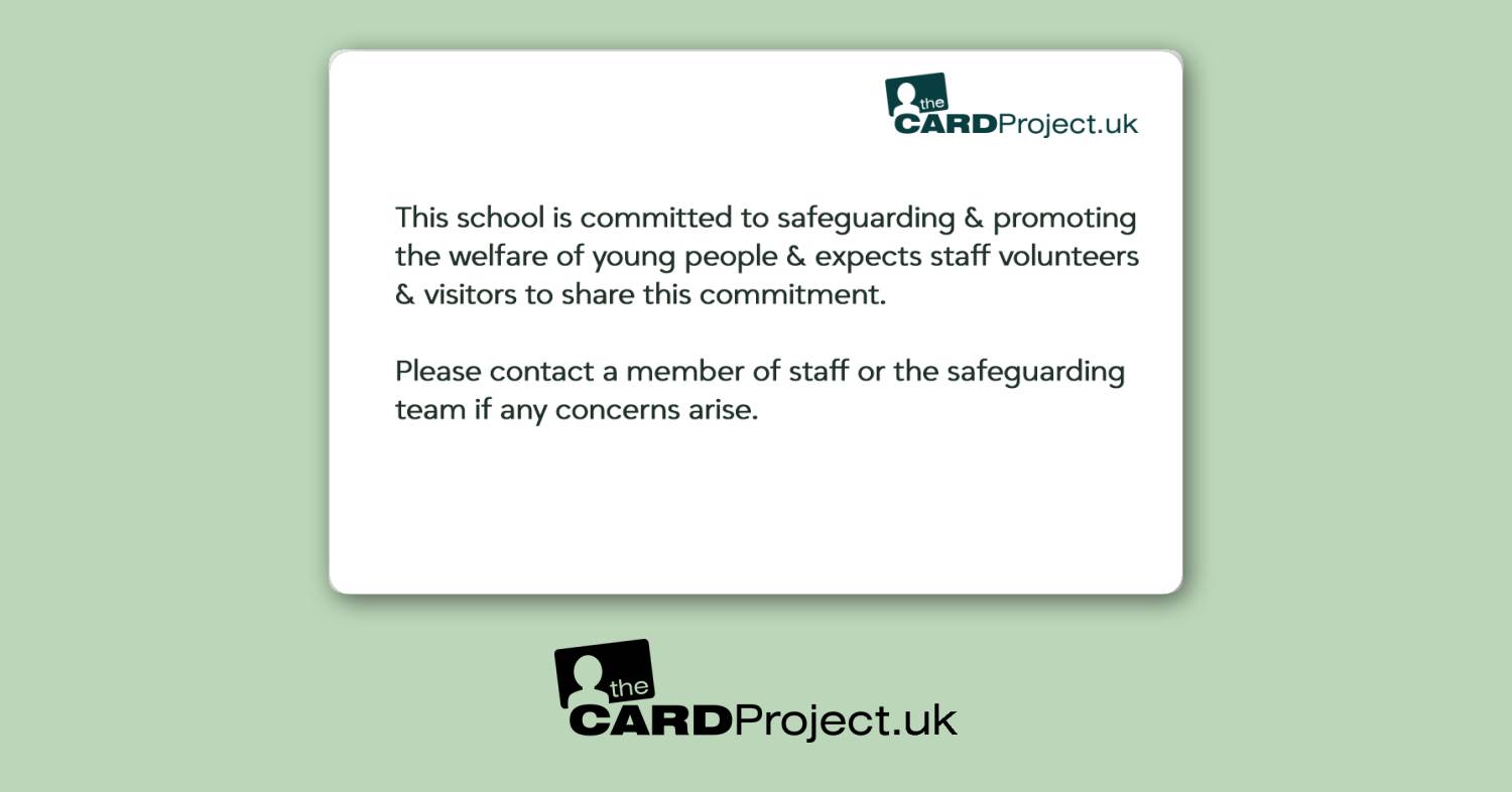 Secondary School Green Wave Visitor Card (REAR)